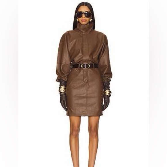Rony Kobo Regan faux leather moto dress